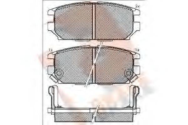 R BRAKE RB0983 Комплект тормозных колодок, дисковый тормоз