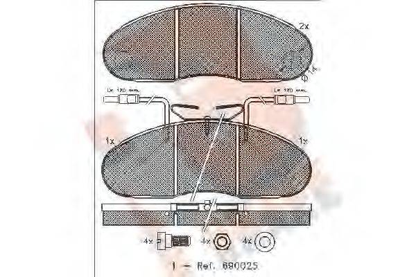 R BRAKE RB0994 Комплект тормозных колодок, дисковый тормоз