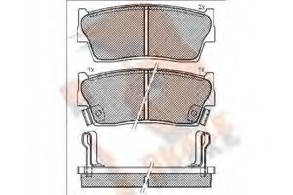 R BRAKE RB1002 Комплект тормозных колодок, дисковый тормоз
