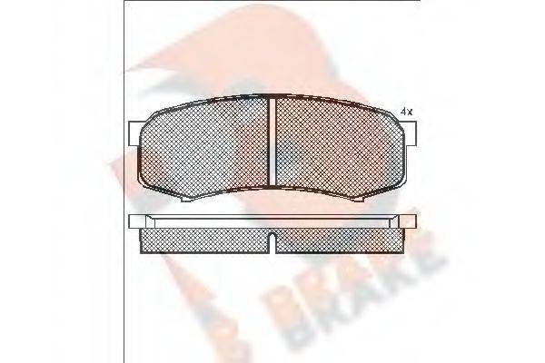 R BRAKE RB1027 Комплект тормозных колодок, дисковый тормоз