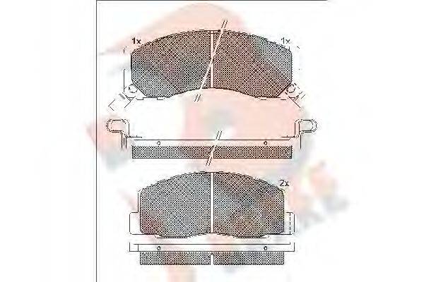 R BRAKE RB1057 Комплект тормозных колодок, дисковый тормоз