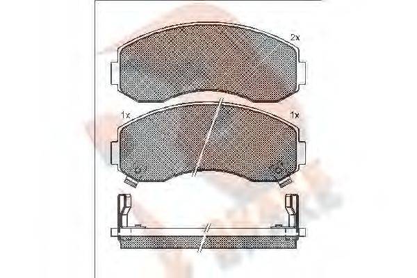 R BRAKE RB1224 Комплект тормозных колодок, дисковый тормоз