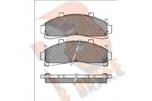 R BRAKE RB1228 Комплект тормозных колодок, дисковый тормоз