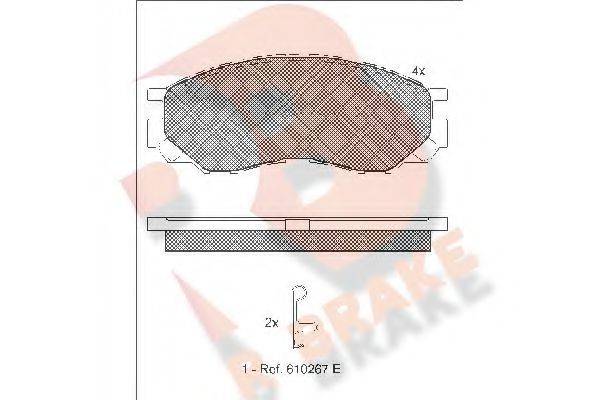 R BRAKE RB1234 Комплект тормозных колодок, дисковый тормоз