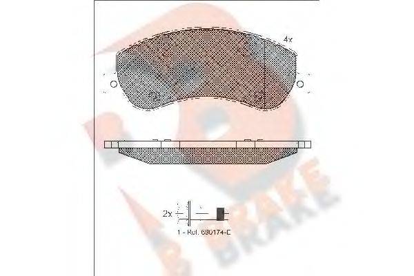 R BRAKE RB1793204 Комплект тормозных колодок, дисковый тормоз