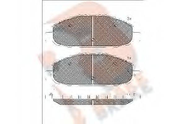 R BRAKE RB1813 Комплект тормозных колодок, дисковый тормоз