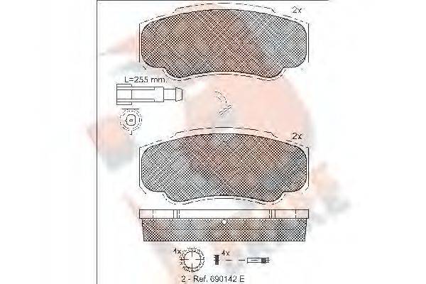 R BRAKE RB1847 Комплект тормозных колодок, дисковый тормоз