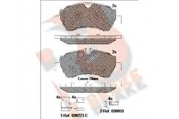 R BRAKE RB2116 Комплект тормозных колодок, дисковый тормоз