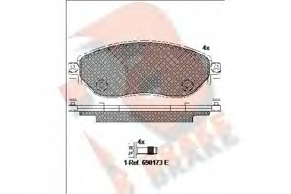 R BRAKE RB2219 Комплект тормозных колодок, дисковый тормоз