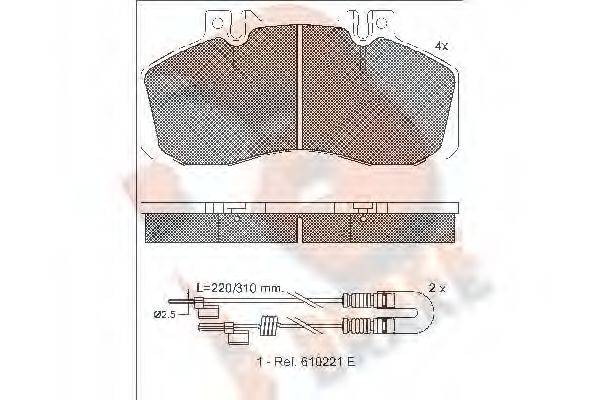 R BRAKE RB0722 Комплект тормозных колодок, дисковый тормоз