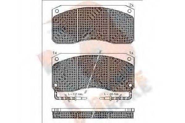 R BRAKE RB0782 Комплект тормозных колодок, дисковый тормоз