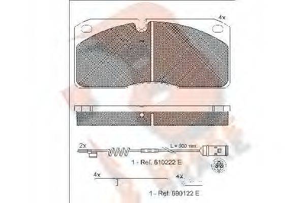 R BRAKE RB1078110 Комплект тормозных колодок, дисковый тормоз