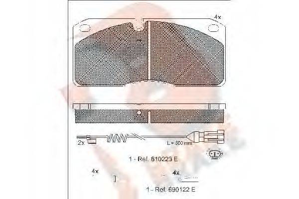 R BRAKE RB1078111 Комплект тормозных колодок, дисковый тормоз