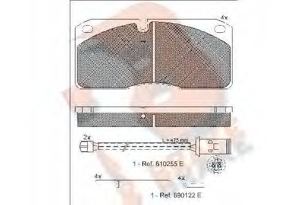 R BRAKE RB1078116 Комплект тормозных колодок, дисковый тормоз