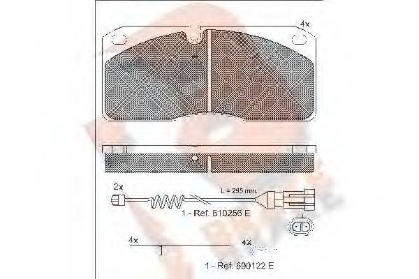 R BRAKE RB1078117 Комплект тормозных колодок, дисковый тормоз