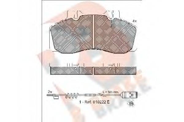 R BRAKE RB1080110 Комплект тормозных колодок, дисковый тормоз