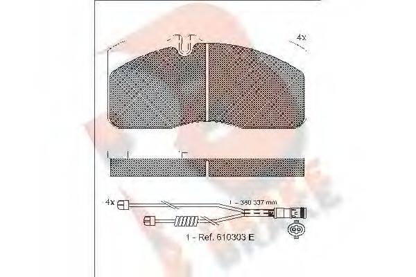 R BRAKE RB1088120 Комплект тормозных колодок, дисковый тормоз