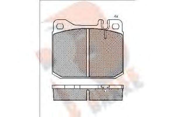 R BRAKE RB1149 Комплект тормозных колодок, дисковый тормоз