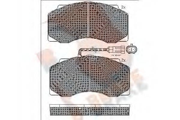 R BRAKE RB1221 Комплект тормозных колодок, дисковый тормоз