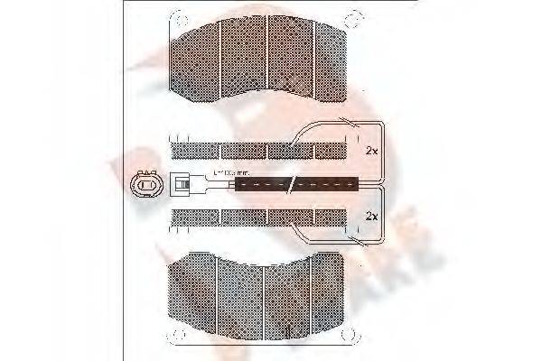 R BRAKE RB1244 Комплект тормозных колодок, дисковый тормоз