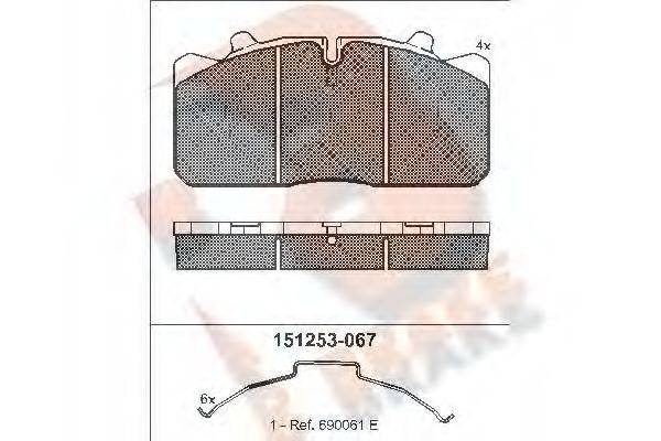 R BRAKE RB1253 Комплект тормозных колодок, дисковый тормоз