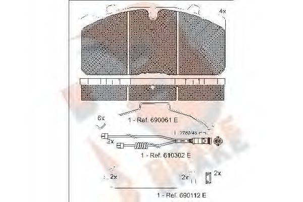 R BRAKE RB1253120 Комплект тормозных колодок, дисковый тормоз