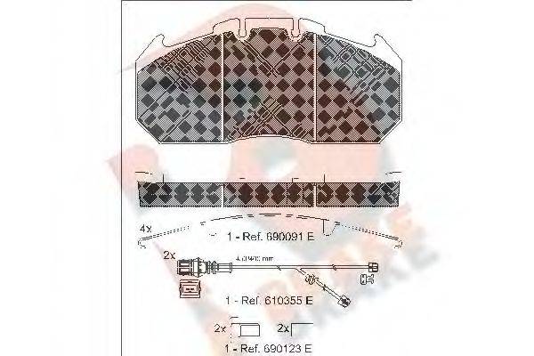 R BRAKE RB1405122 Комплект тормозных колодок, дисковый тормоз