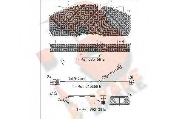 R BRAKE RB1623124 Комплект тормозных колодок, дисковый тормоз