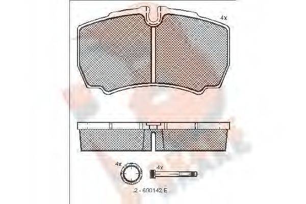 R BRAKE RB1640 Комплект тормозных колодок, дисковый тормоз