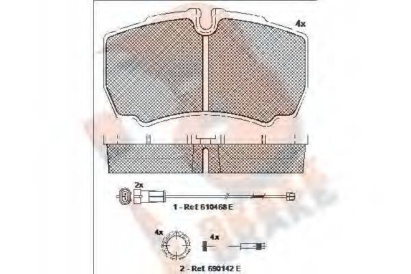 R BRAKE RB1640117 Комплект тормозных колодок, дисковый тормоз