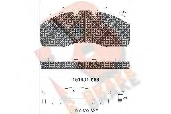 R BRAKE RB1831 Комплект тормозных колодок, дисковый тормоз