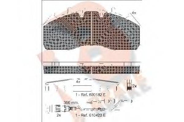 R BRAKE RB1831122 Комплект тормозных колодок, дисковый тормоз