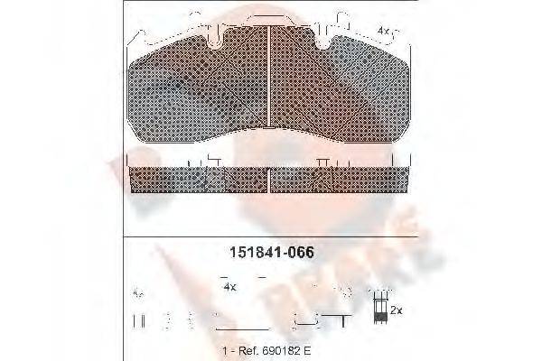 R BRAKE RB1841 Комплект тормозных колодок, дисковый тормоз