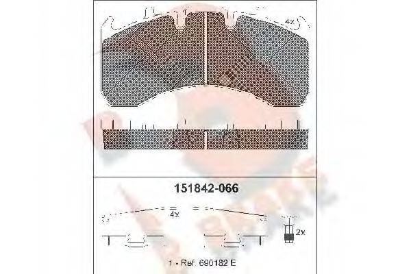 R BRAKE RB1842066 Комплект тормозных колодок, дисковый тормоз