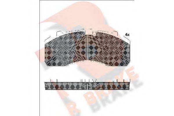 R BRAKE RB2091 Комплект тормозных колодок, дисковый тормоз