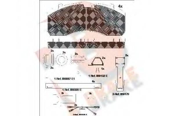 R BRAKE RB2091113 Комплект тормозных колодок, дисковый тормоз