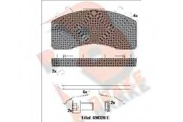 R BRAKE RB2154066 Комплект тормозных колодок, дисковый тормоз