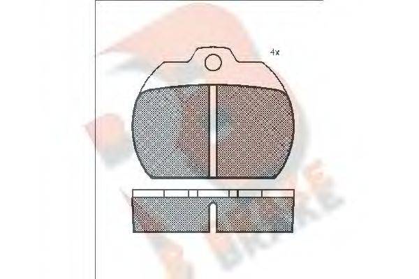 R BRAKE RB0161 Комплект тормозных колодок, дисковый тормоз