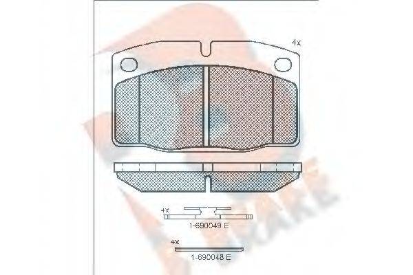 R BRAKE RB0454073 Комплект тормозных колодок, дисковый тормоз