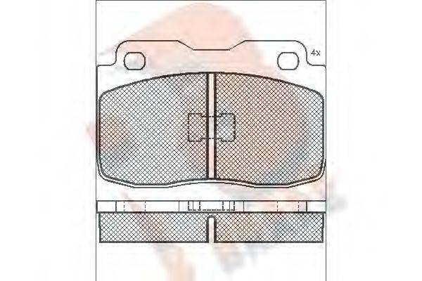 R BRAKE RB0473 Комплект тормозных колодок, дисковый тормоз