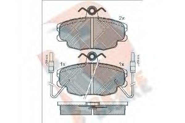 R BRAKE RB0554 Комплект тормозных колодок, дисковый тормоз
