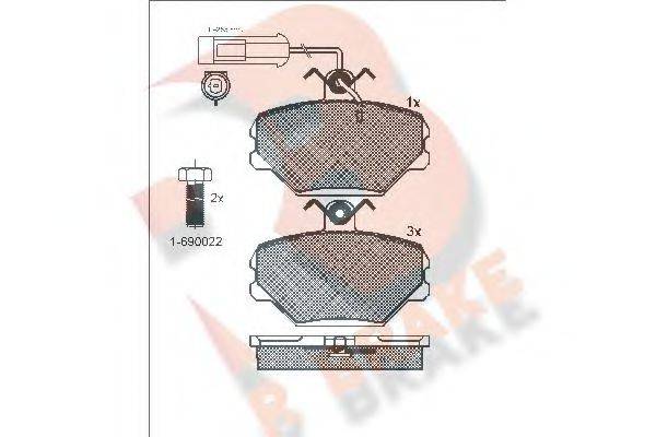 R BRAKE RB0729203 Комплект тормозных колодок, дисковый тормоз