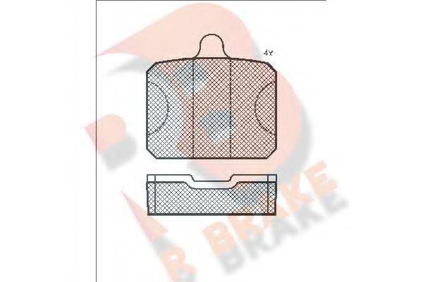 R BRAKE RB0737 Комплект тормозных колодок, дисковый тормоз