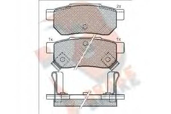 R BRAKE RB0752 Комплект тормозных колодок, дисковый тормоз