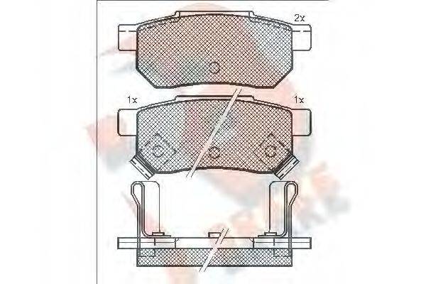 R BRAKE RB0753 Комплект тормозных колодок, дисковый тормоз