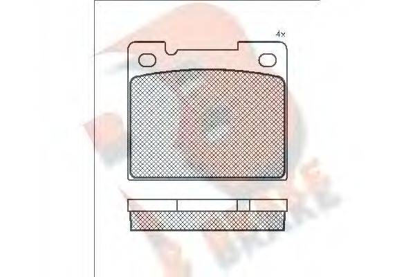 R BRAKE RB0770 Комплект тормозных колодок, дисковый тормоз