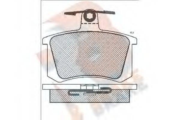 R BRAKE RB0784 Комплект тормозных колодок, дисковый тормоз