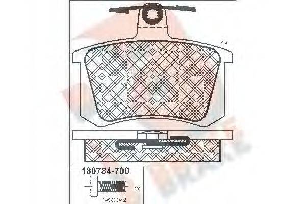 R BRAKE RB0784700 Комплект тормозных колодок, дисковый тормоз