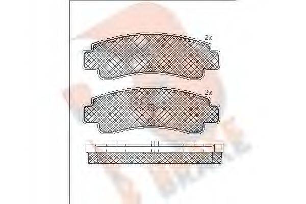 R BRAKE RB0805 Комплект тормозных колодок, дисковый тормоз