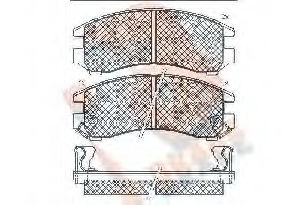 R BRAKE RB0810 Комплект тормозных колодок, дисковый тормоз